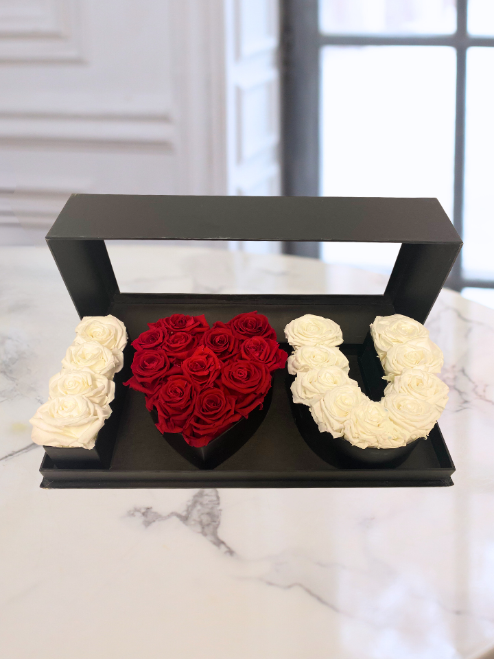 Luxury 'I Love You' Box With Preserved Roses